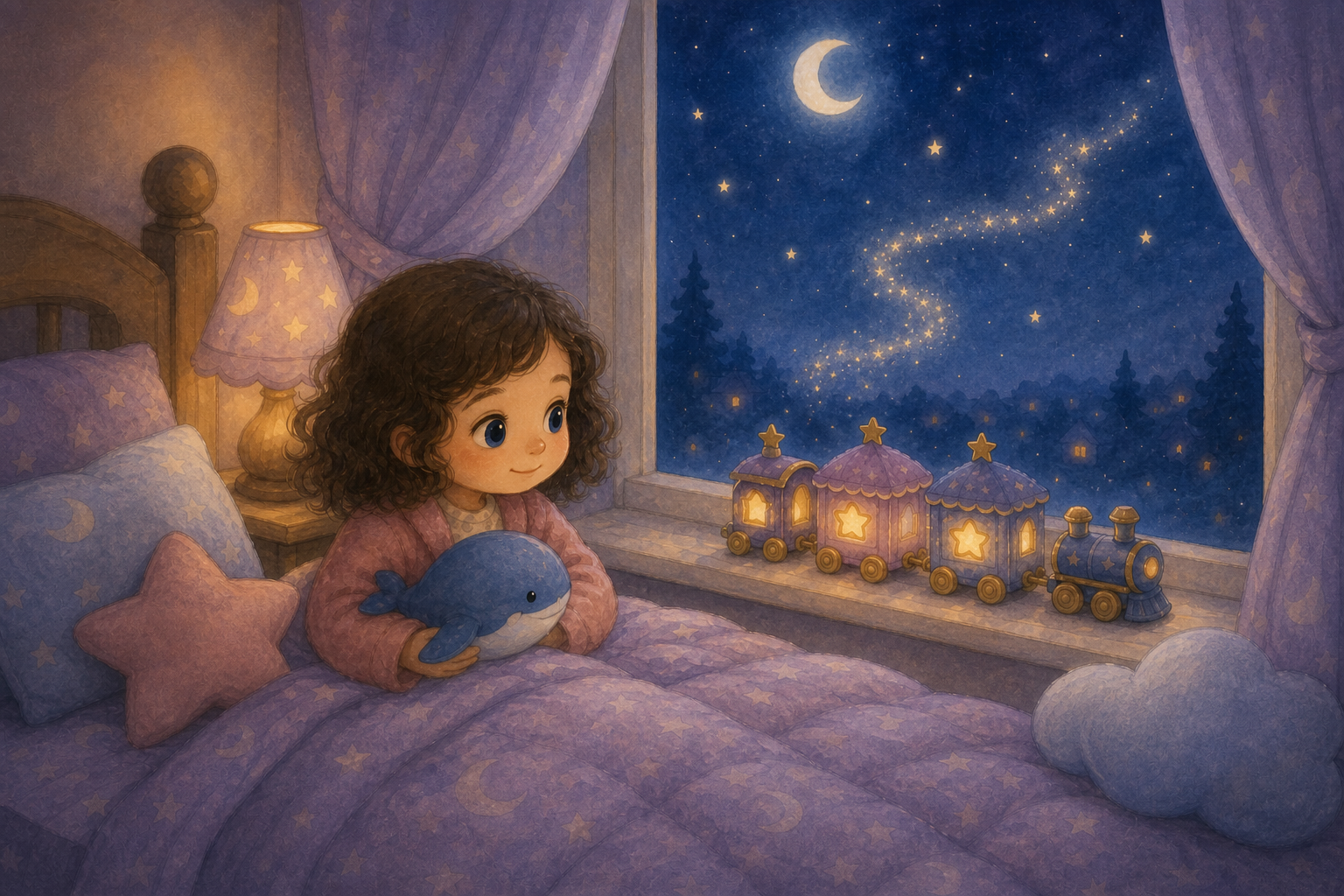 Lina ve Uykucu Yıldız Treni: Sakin Bir Gece Masalı — görsel 1